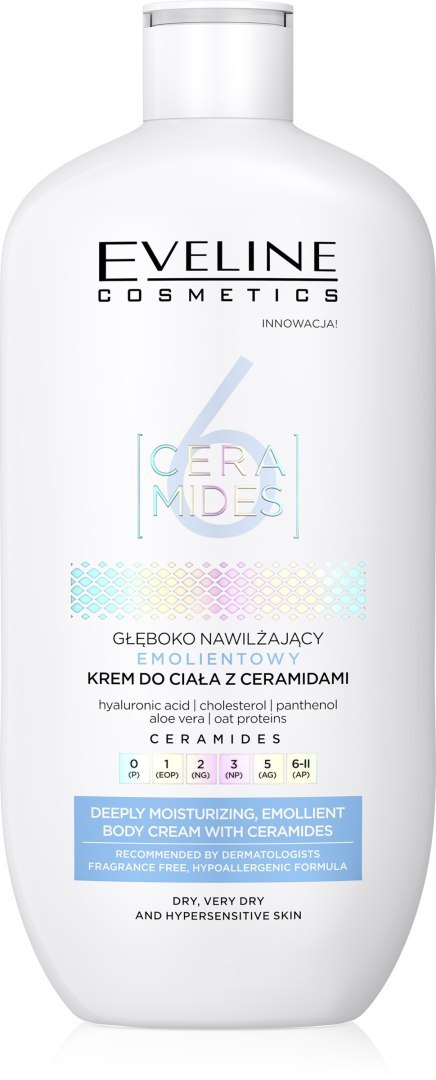 EVELINE EVELINE 6 Ceramides Głęboko Nawilżający Emolientowy Krem do ciała z Ceramidami 350 ml