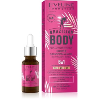 EVELINE EVELINE Brazilian Body Skoncentrowane Krople samoopalające do twarzy i ciała 6w1 18 ml