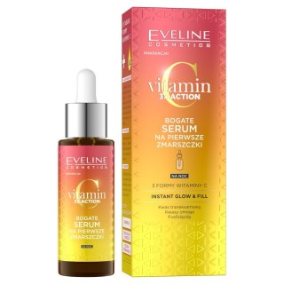 EVELINE EVELINE Vitamin C 3x Action Bogate Serum na pierwsze zmarszczki na noc 30ml