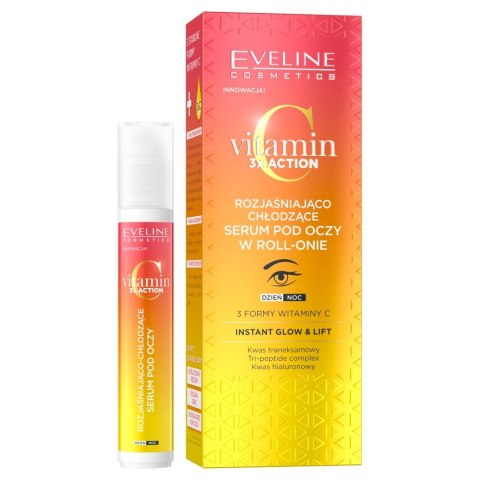 EVELINE EVELINE Vitamin C 3x Action Rozjaśniająco - Chłodzące Serum pod oczy w roll-onie 15ml