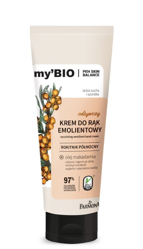 FARMONA FARMONA my`Bio Odżywczy krem emolientowy do rąk Rokitnik Północny 100 ml