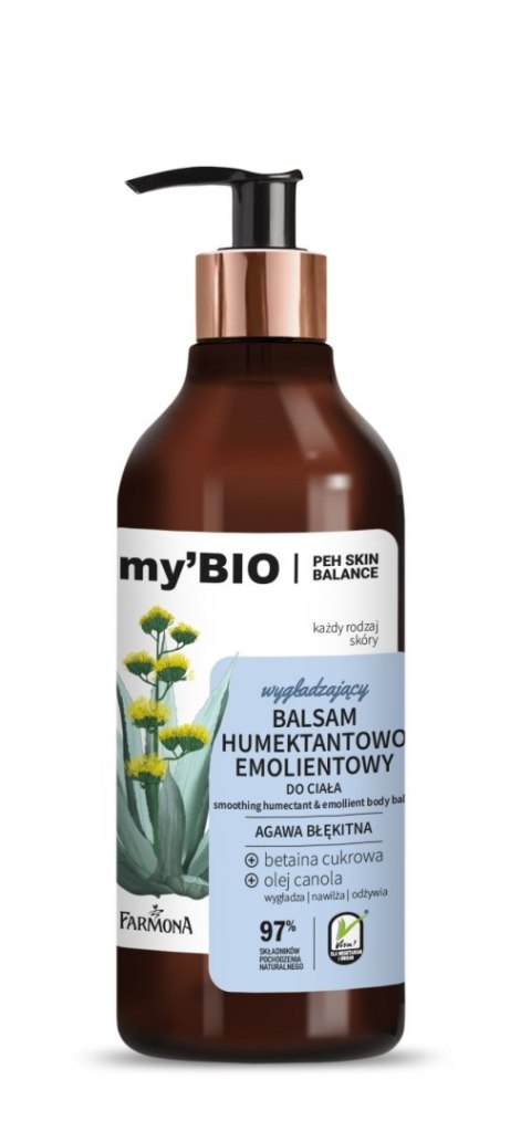 FARMONA FARMONA my`Bio Wygładzający balsam humektantowo-emolientowy do ciała Agawa Błękitna 400 ml