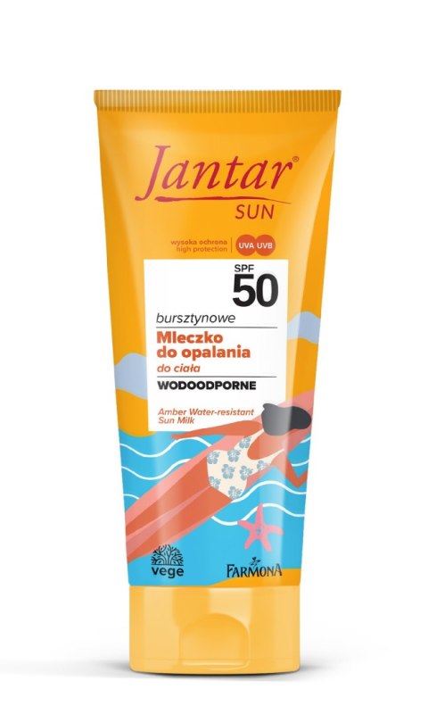 FARMONA JANTAR Sun Bursztynowe mleczko wodoodporne SPF 50 do opalania 200 ml