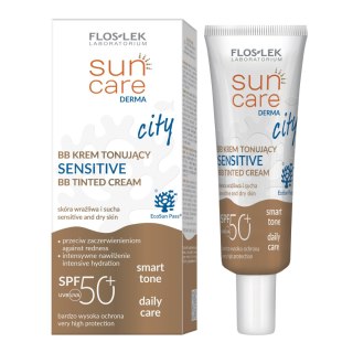 FLOS-LEK FLOSLEK Sun Care Derma City Krem tonujący BB Sensitive do twarzy SPF 50+ do cery suchej i wrażliwej 30 ml
