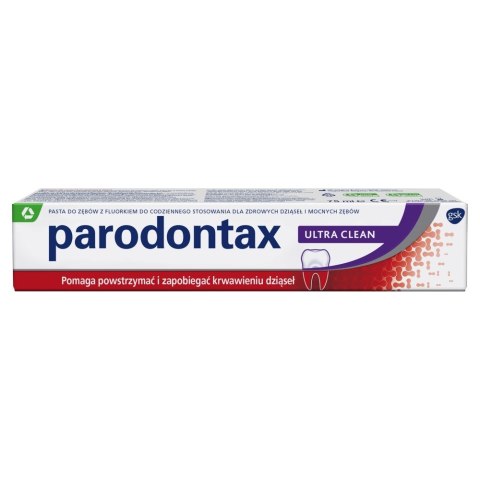 GSK PARODONTAX Ultra Clean Pasta do zębów z fluorem na krwawiące dziąsła 75 ml