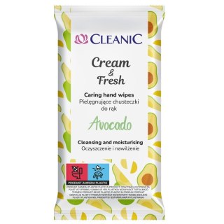HARPER CLEANIC Pielęgnujące Chusteczki do rąk Cream & Fresh - Avocado 1op-15szt