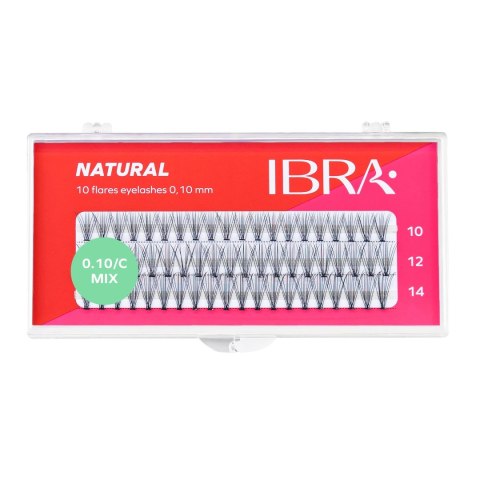 IBRA IBRA Kępki rzęs NATURALS 0.10-C-Mix 8,10,12mm 1op.