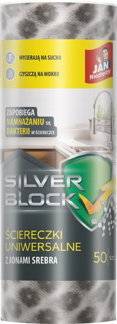 JAN N. GROSIK SARANTIS JAN NIEZBĘDNY Ściereczki na rolce Silver Block 50 sztuk
