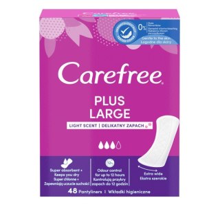 JOHNSON JOHNSON CAREFREE Plus Large Light Scent Wkładki higieniczne o delikatnym zapachu 48 szt.