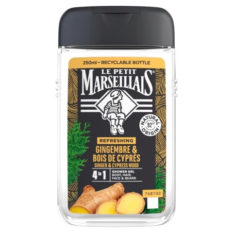 JOHNSON LE PETIT MARSELLAIS Odświeżający Żel pod prysznic 4w1 dla mężczyzn - Imbir & Drzewo Cyprysowe 250ml