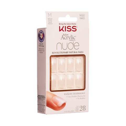KISS KISS Salon Sztuczne Paznokcie Acrylic French Nude - Cashmere (M) 1op.(28szt)