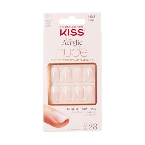 KISS KISS Salon Sztuczne Paznokcie Acrylic French Nude - Cashmere (M) 1op.(28szt)