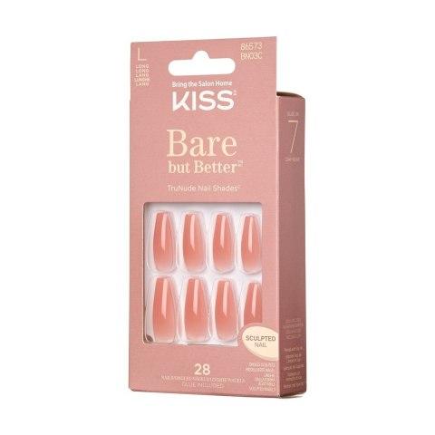 KISS KISS Sztuczne Paznokcie Bare But Better - nude glow (rozmiar L) 1op.(28szt)