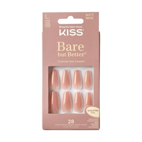 KISS KISS Sztuczne Paznokcie Bare But Better - nude glow (rozmiar L) 1op.(28szt)