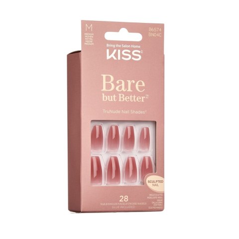 KISS KISS Sztuczne Paznokcie Bare But Better - nude (rozmiar M) 1op.(28szt)