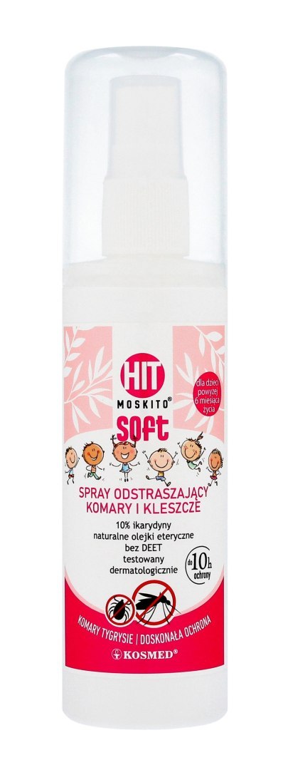 KOSMED KOSMED Hit Moskito Soft Spray odstraszający komary i kleszcze z ikarydyną (10%) bez DEET 80 ml