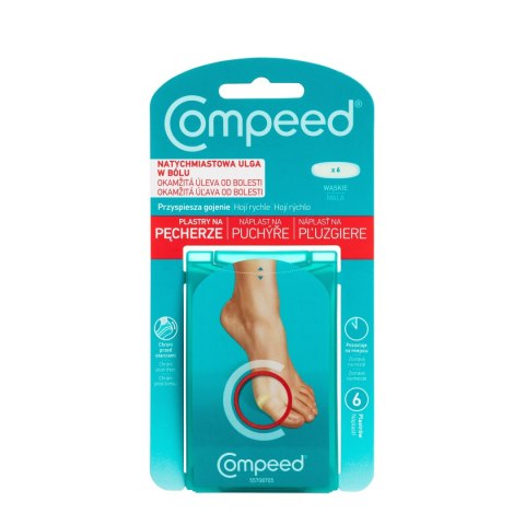 LACTACYD COMPEED Plastry na pęcherze - wąskie 1 op. - 6 szt.