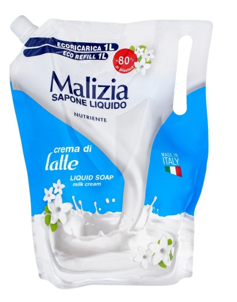 MALIZJA MALIZIA Mydło w płynie Cream di Latte Mleczna pianka - zapas 1000 ml