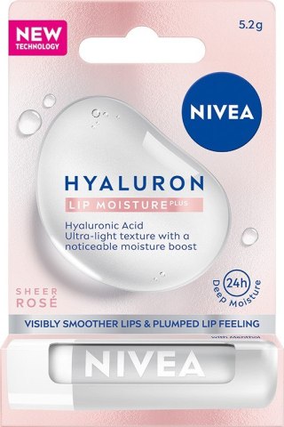 NIVEA NIVEA Hyaluron Lip Moisture Plus Nawilżający balsam do ust - Sheer Rose 5.2 g