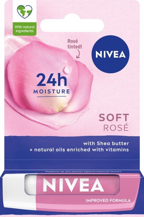 NIVEA NIVEA Lip Care Pielęgnująca pomadka do ust Soft Rose 4.8 g