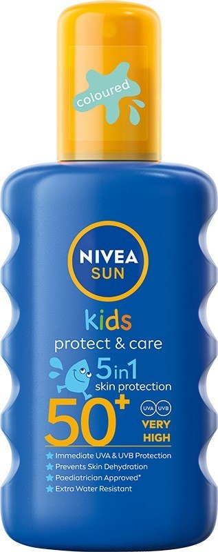 NIVEA NIVEA SUN Protect & Care Kids Spray ochronny na słońce dla dzieci 5in1 SPF50+ 200 ml