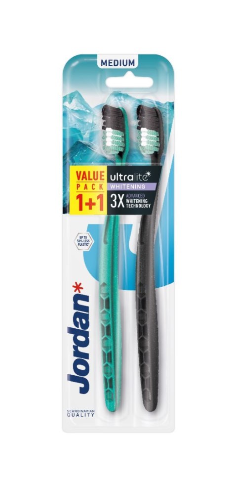 ORKLA JORDAN Ultralite Szczoteczka do zębów White Medium - 2 sztuki