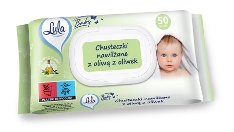 STELLA LULA Baby Chusteczki nawilżane dla niemowląt i dzieci - z oliwą z Oliwek 1op.-50szt