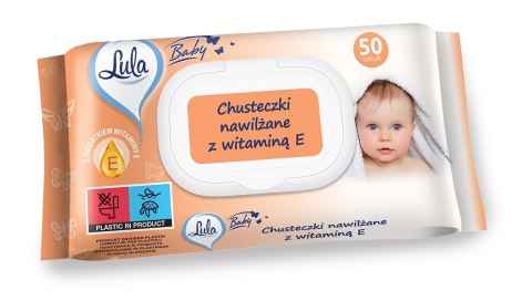 STELLA LULA Baby Chusteczki nawilżane dla niemowląt i dzieci - z witaminą E 1op.-50szt