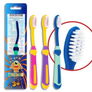 WELLBEE WELLBEE Szczoteczka do zębów dla dzieci KIDS(3+) Soft - mix kolorów 1szt