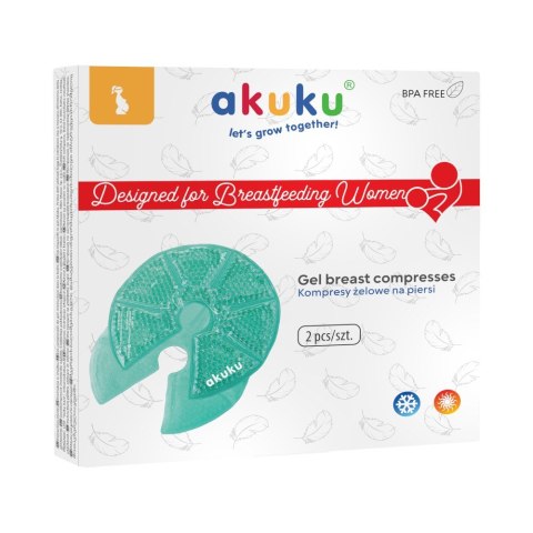 AKUKU AKUKU Kompresy żelowe na obolałe piersi - ciepło / zimno (a0534) 1 op. - 2 szt.