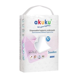 AKUKU AKUKU Podkłady jednorazowe do przewijania niemowląt Sensitive 90 x 60 cm (a0501) 1 op. - 10 szt.