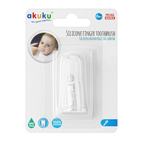 AKUKU AKUKU Szczoteczka silikonowa do mycia zębów na palec dla niemowląt (0393)