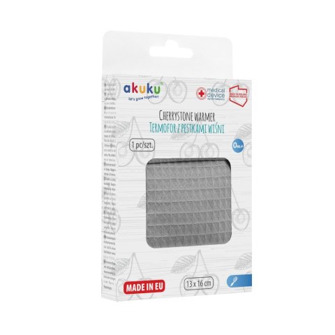 AKUKU AKUKU Termofor z pestkami wiśni w pokrowcu 13x16 cm szary (a0635)