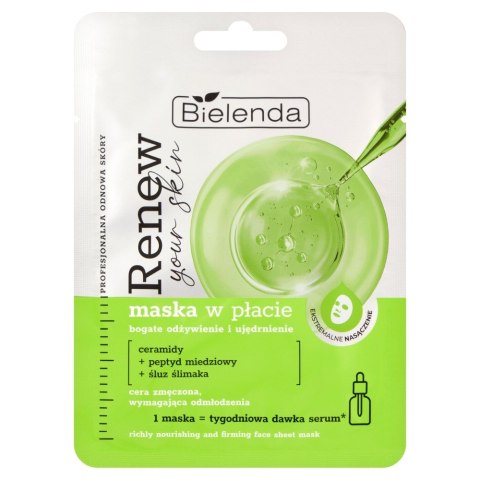 BIELENDA BIELENDA Renew Your Skin Maska w płacie - bogate odżywienie i ujędrnienie 17 g