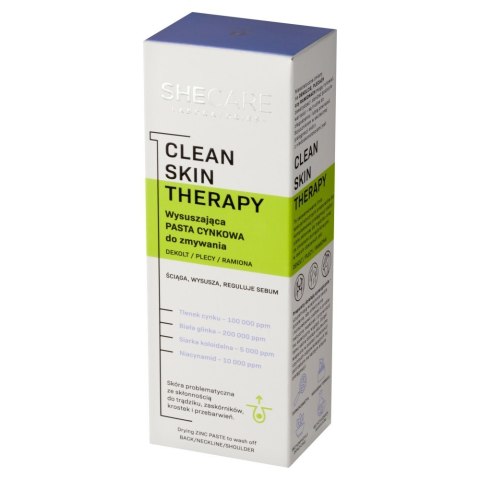 BODY BOOM / SHE SHECARE Clean Skin Therapy Wysuszająca Pasta cynkowa do zmywania 90 g