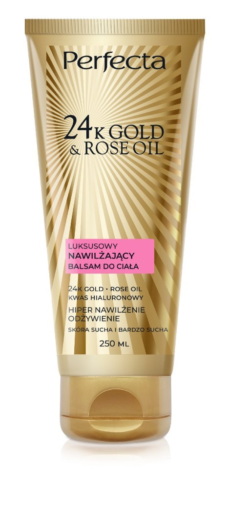 DAX PERFECTA 24K Gold & Rose Oil Luksusowy balsam do ciała nawilżający 250 ml