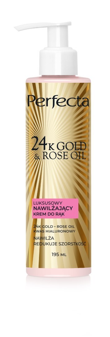 DAX PERFECTA 24K Gold & Rose Oil Luksusowy krem do rąk nawilżający 195 ml