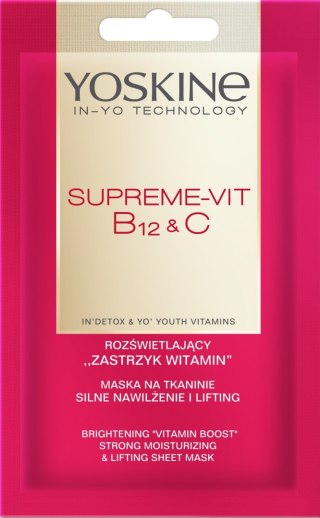 DAX YOSKINE Supreme-Vit B12&C Maska rozświetlająca na tkaninie Silne nawilżenie i lifting 20 ml