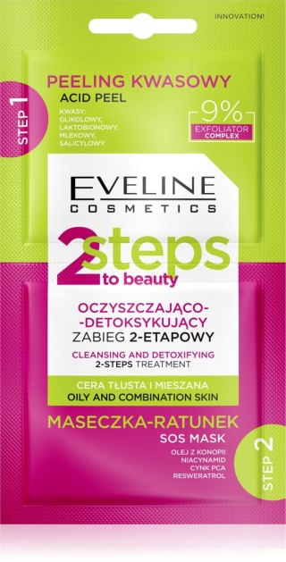 EVELINE EVELINE 2Steps To Beauty Zabieg 2-etapowy oczyszczająco detoksykujący 2x4 ml