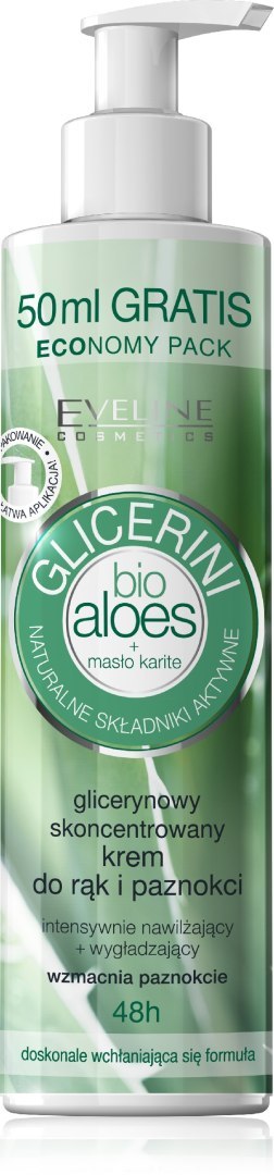 EVELINE EVELINE Bio Aloes Glicerynowy skoncentrowany krem do rąk i paznokci 245 ml