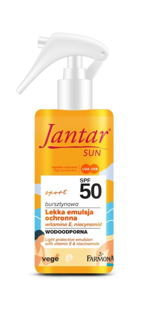 FARMONA JANTAR Sun Bursztynowa lekka emulsja ochronna wodoodporna SPF 50 Sport 150 ml