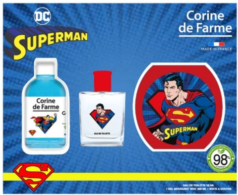 FORTE SWEEDEN CORINE DE FARME Disney Zestaw prezentowy Superman (woda toaletowa 50ml + Żel pieniący 3w1 300ml + Pudełko na przekąski)