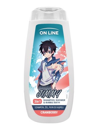 FORTE SWEEDEN ON LINE KIDS Jimmy 3w1 Szampon, żel, płyn do kąpieli - Cranberry 400 ml