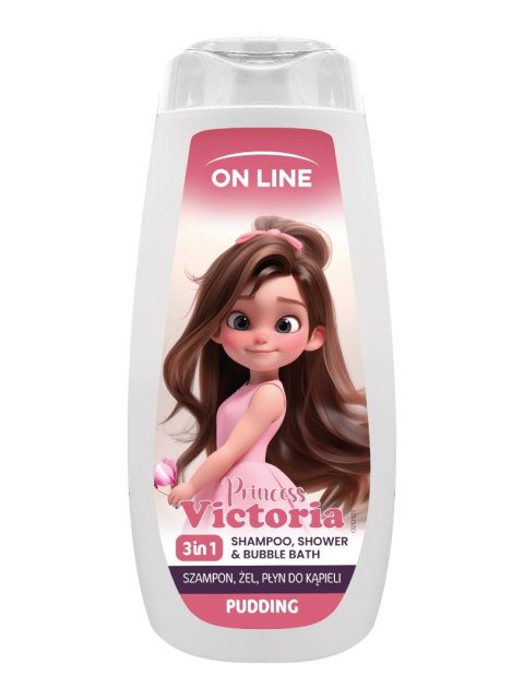 FORTE SWEEDEN ON LINE KIDS Princess Victoria 3w1 Szampon, żel, płyn do kąpieli - Pudding 400 ml