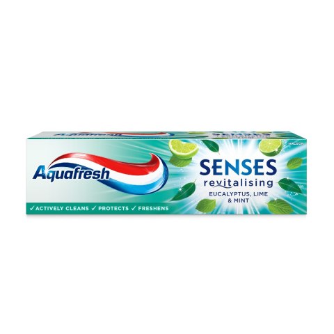 GSK AQUAFRESH Senses Revitalising Pasta do zębów z Eukaliptusem, Miętą i Limonką 75 ml - termin 01.2027
