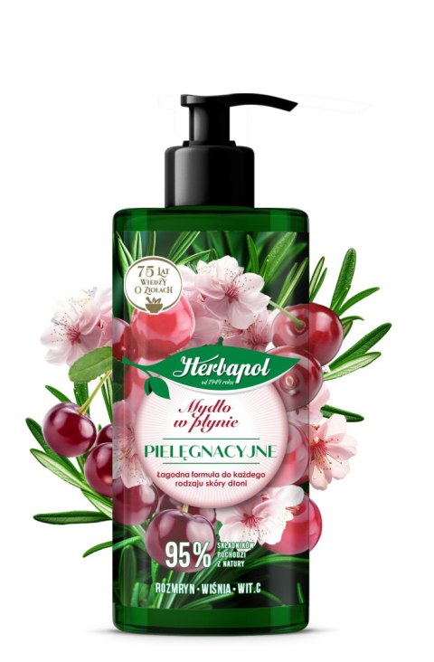 HERBAPOL HERBAPOL Mydło w płynie pielęgnacyjne Rozmaryn, Wiśnia, Witamina C 390 ml