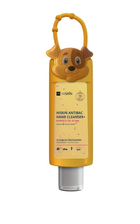 HISKIN HISKIN Antibac Hand Cleanser+ Biobójczy Żel do rąk o zapachu brzoskwini - piesek (butelka 75ml+etui)