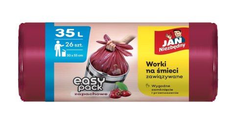 JAN N. GROSIK JAN NIEZBĘDNY Worki na śmieci HD Easy-Pack Wiśnia 35L - 26 sztuk