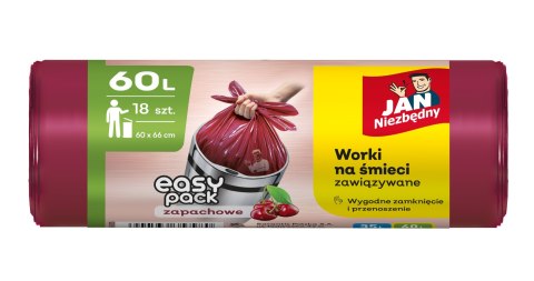 JAN N. GROSIK JAN NIEZBĘDNY Worki na śmieci HD Easy-Pack Wiśnia 60L - 18 sztuk