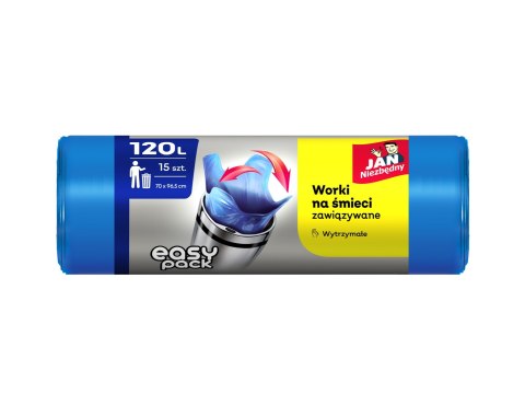 JAN N. GROSIK JAN NIEZBĘDNY Worki na śmieci HD Easy Pack - niebieskie 120L - 15szt